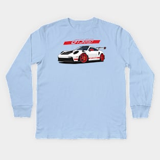 Car 911 gt3 rs white red Kids Long Sleeve T-Shirt